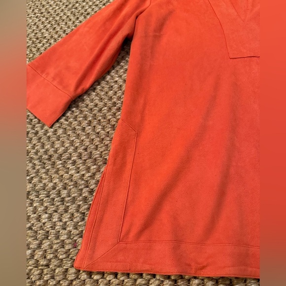 Gretchen Scott suede beach resortwear orange shift top women’s size XL - Picture 5 of 8